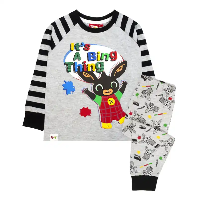 Bing Bunny Long Sleeve Long Leg Pyjama Set | Boys Grey | Official