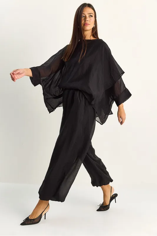 High Waist Wide Leg Two-Piece Co-ord Set