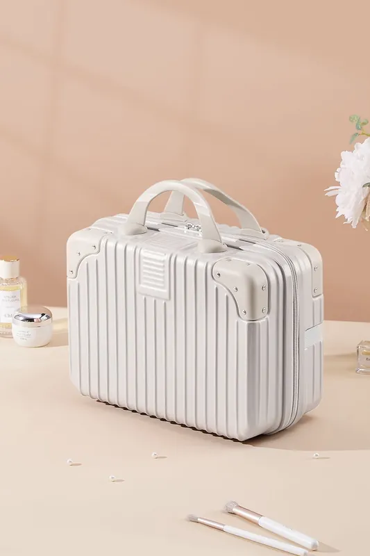 White Portable Makeup Case for Travel Suitcase - SHEONLY