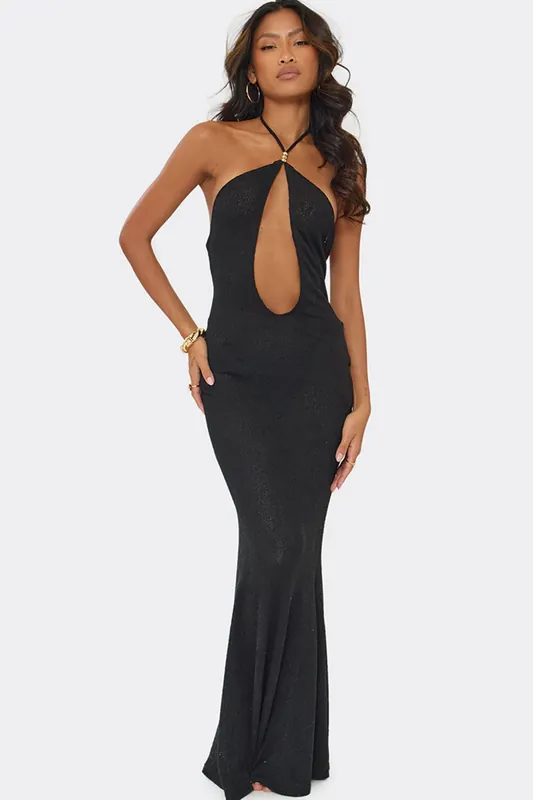 Keyhole Sheer Maxi Dress - EGO