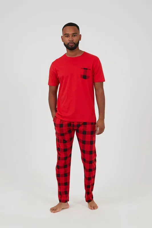 Check Print Christmas Loungewear Set - Brave Soul