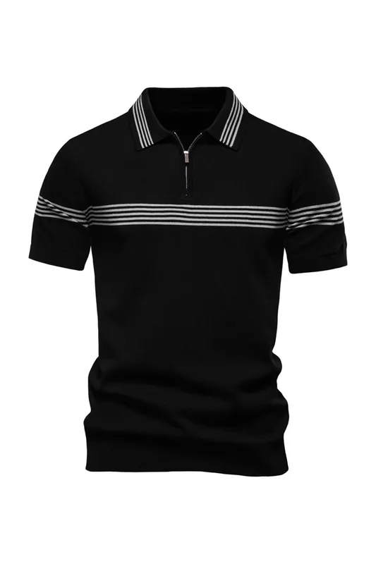 Turn-Down Short-Sleeve Polo Shirt