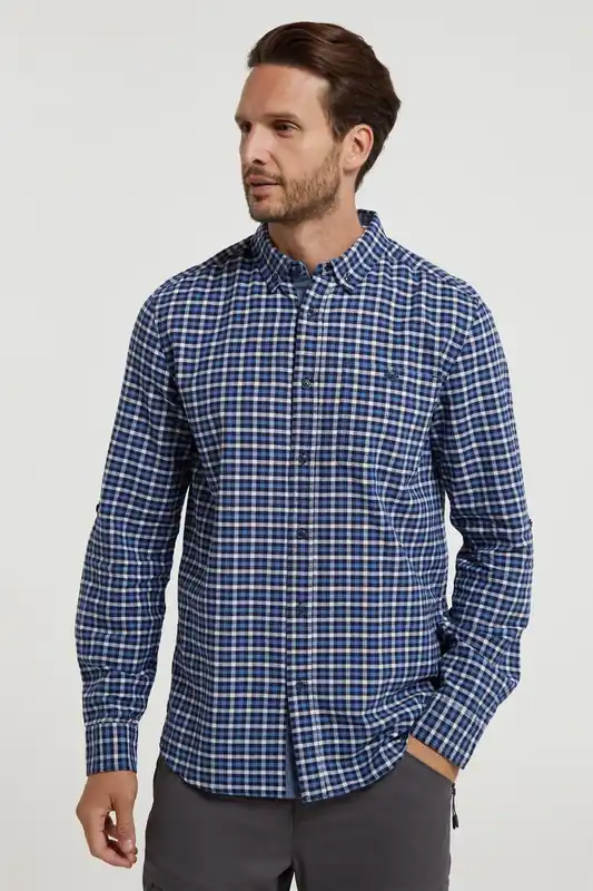 Driftwood Check Long Sleeved Shirt Cotton - Mountain Warehouse
