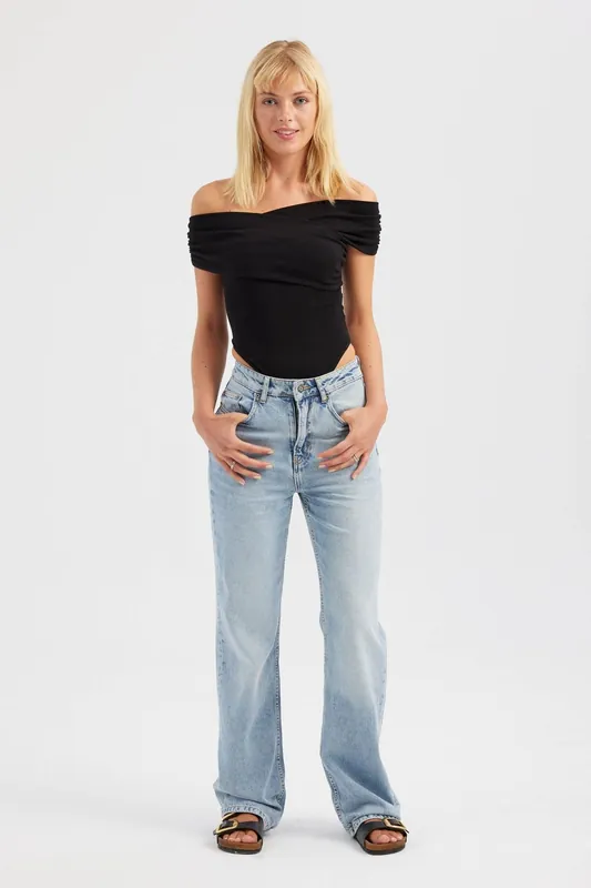 Off Shoulder Bodysuit with a Cross Front - Hiccup