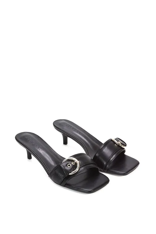 ‘Addison’ Pointed Toe Backless Crystal Heels - XY London