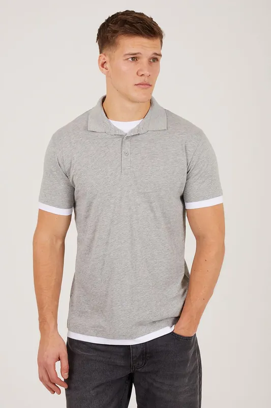 Cotton Mock Crew Neck Polo Shirt - Brave Soul