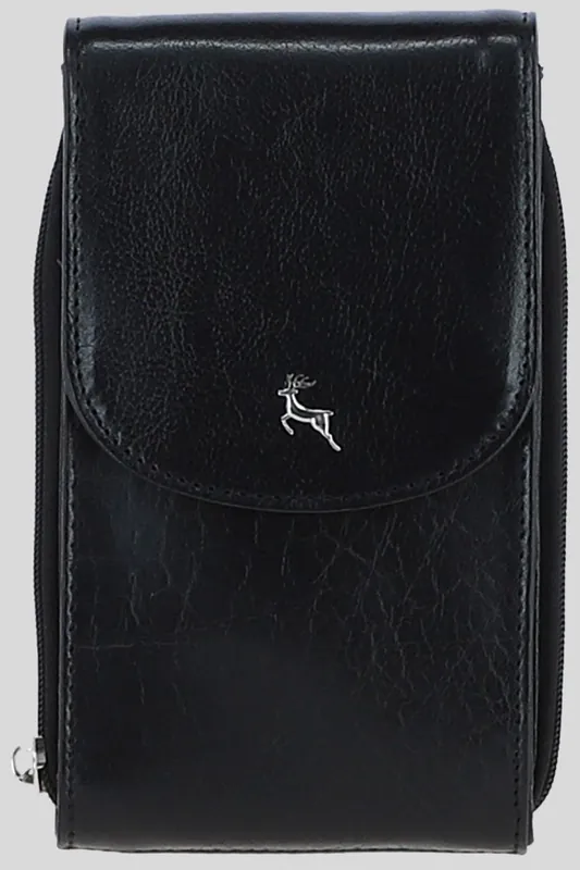'Luca' Real Leather Crossbody Phone Bag - Ashwood Leather