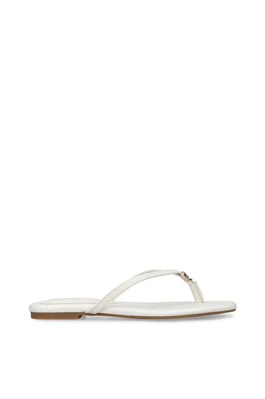 Maliyah White' Leather Sandals - STEVE MADDEN