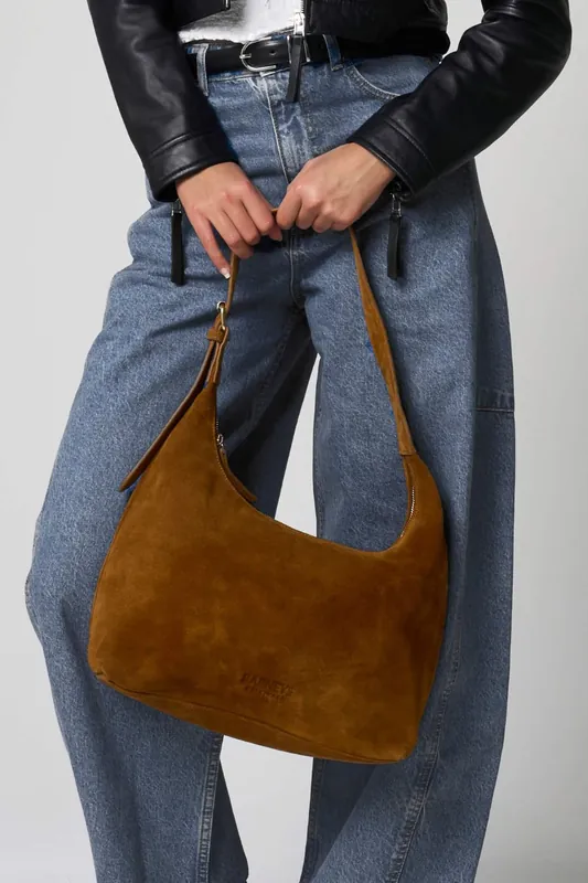 Tan Suede Shoulder Bag - Barneys Originals