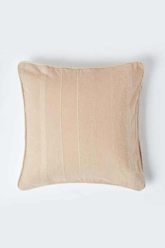 Cotton Rajput Ribbed Cushion Cover - Homescapes
