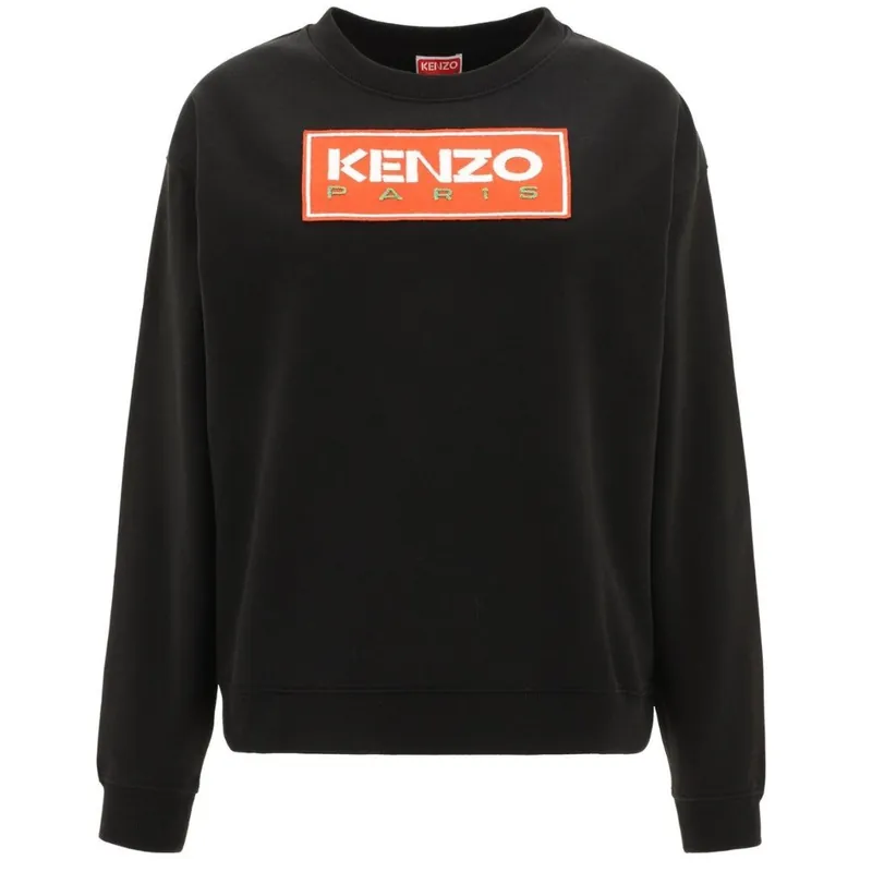 Kenzo Paris Block Logo Womens Black Sweatshirt