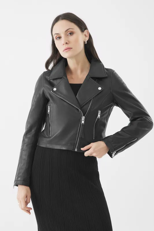 Real Leather Millie Biker Jacket - Bolongaro Trevor