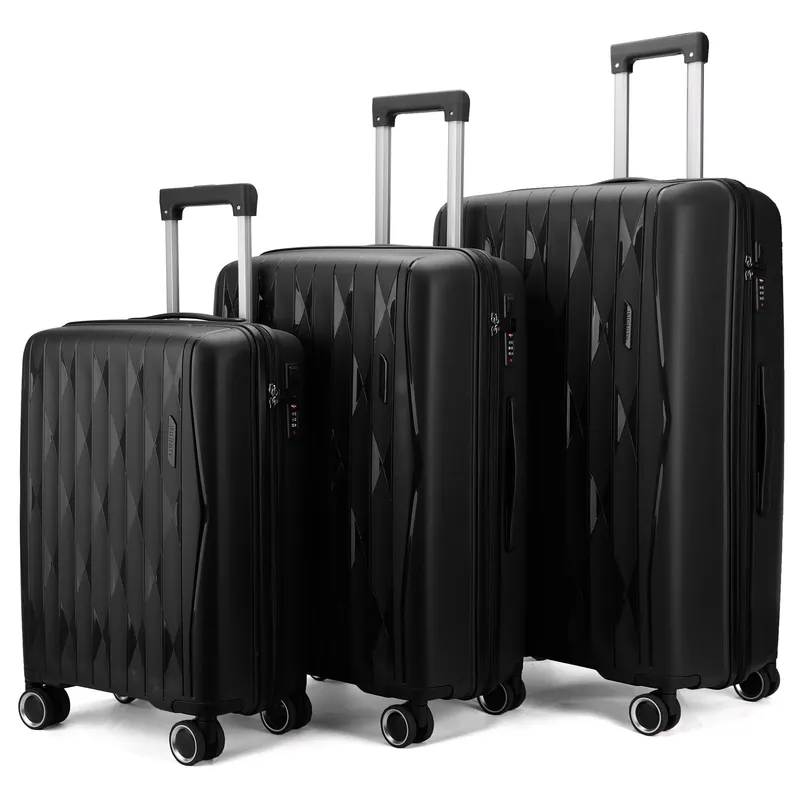 Hard Shell Strong Suitcase Set 8 Wheel Cabin TSA Luggage Case Holiday Travel - Infinity Leather