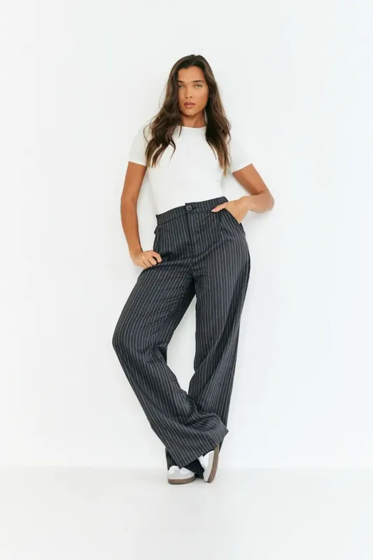 Grey Tailored Pinstripe Co-Ord Trouser