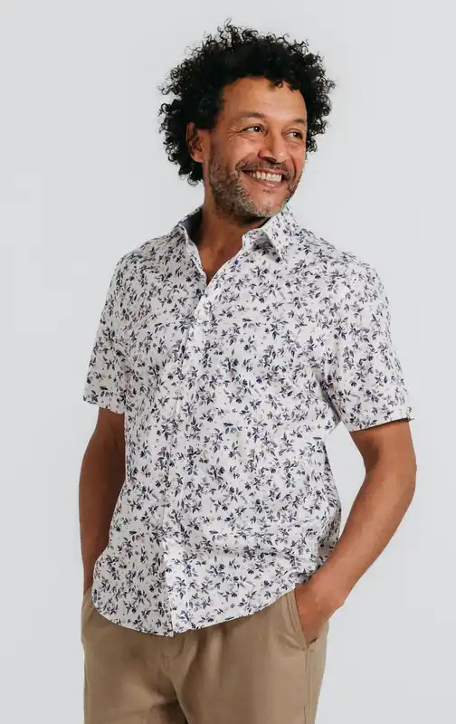 Floral Print Short Sleeve Cotton Shirt - Dobell