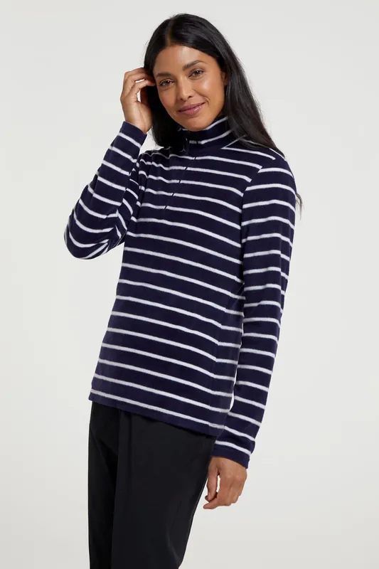 Camber' Half Zip Striped Outdoors Everyday Fleece Top - Mountain Warehouse