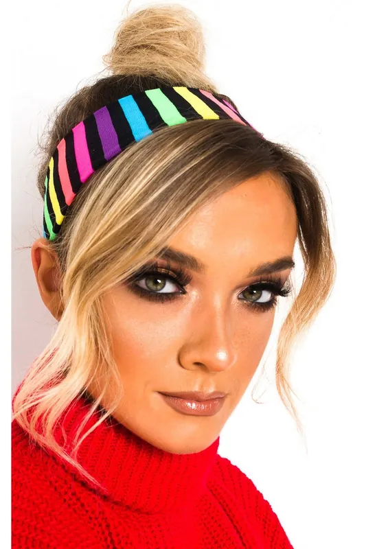 Sia Multi Stripe Headband - IKRUSH