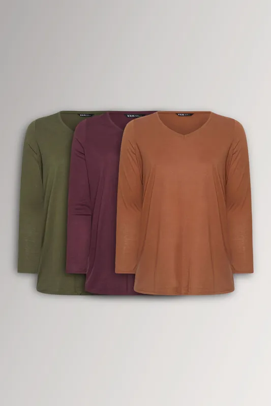 3 PACK V-Neck T-Shirts