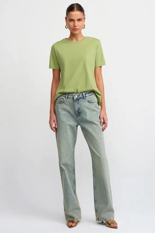 Low-Waist Straight-Leg Cotton Jeans