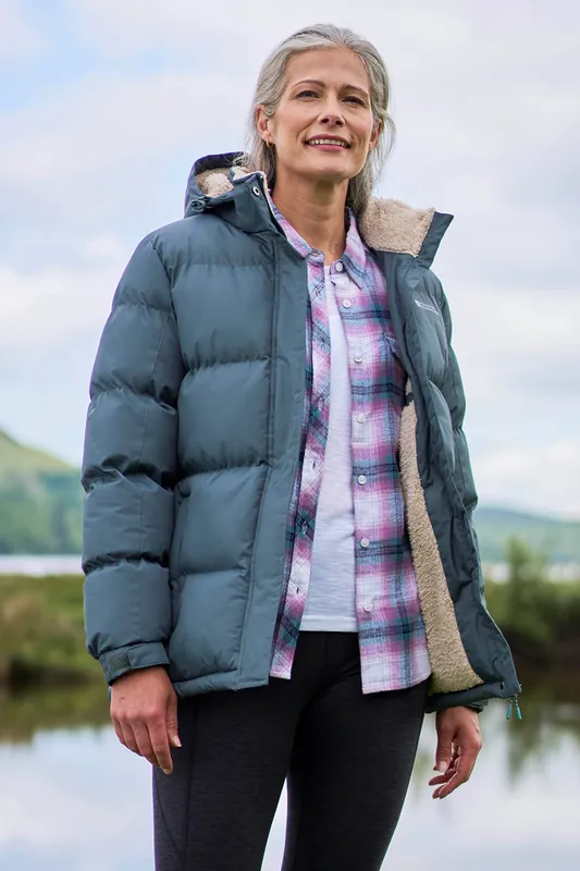 Snow' Water Resistant Thermal Tested Padded Borg Rip Stop Jacket - Mountain Warehouse
