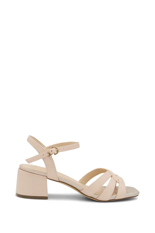 Marcia' Faux Leather Block Heel Sandal - Paradox London