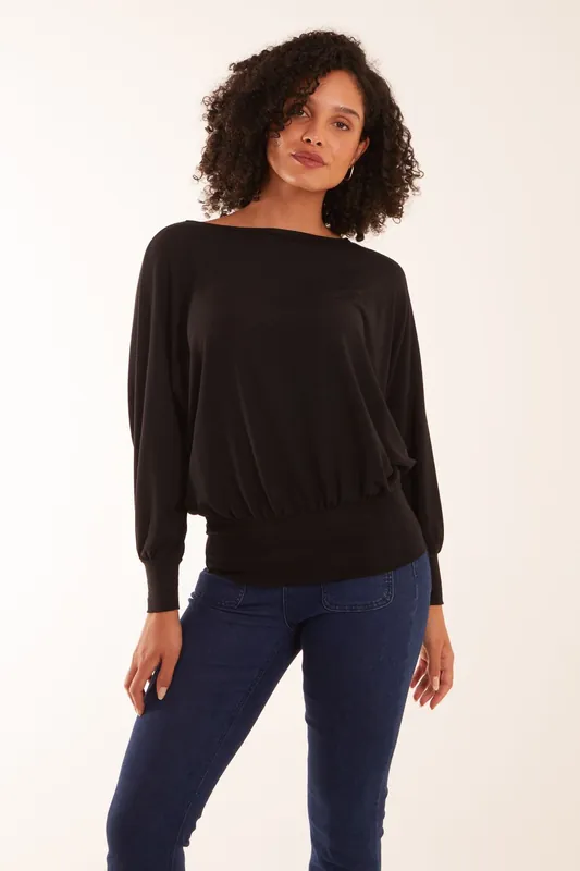Cut And Sew Batwing Top - Blue Vanilla