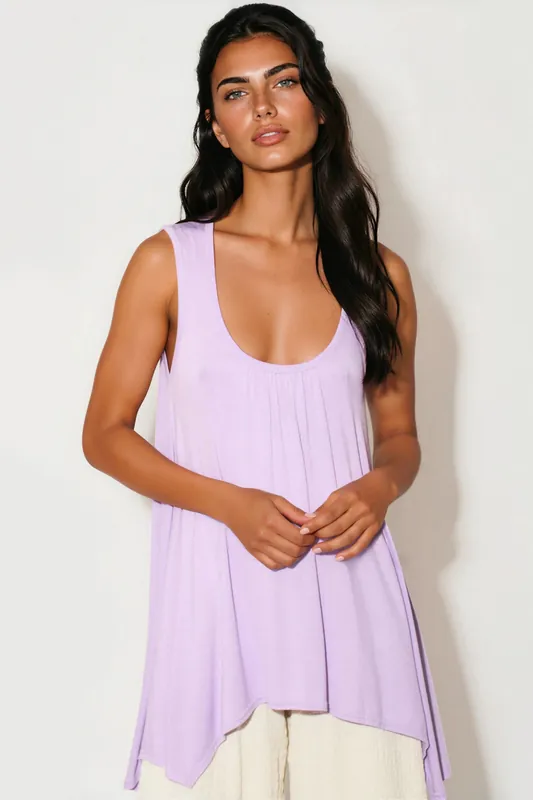 Sleeveless Top With Asymmetric Hem - Aftershock London