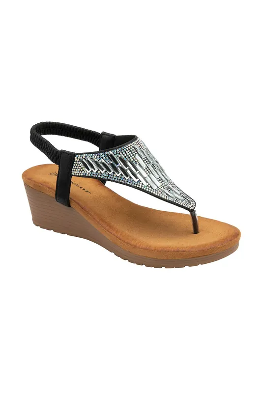 Abigail' Toe-Post Wedge Sandals