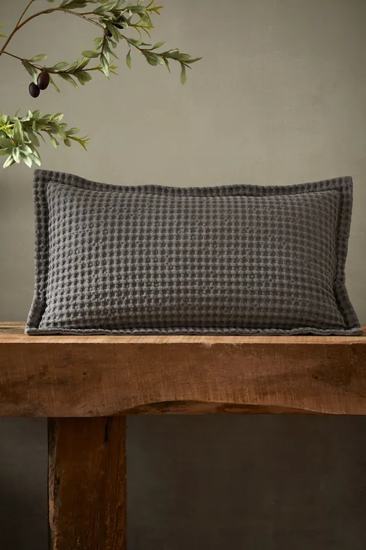 'Jaipur Chunky Waffle' Cotton Cushion - Pineapple Elephant