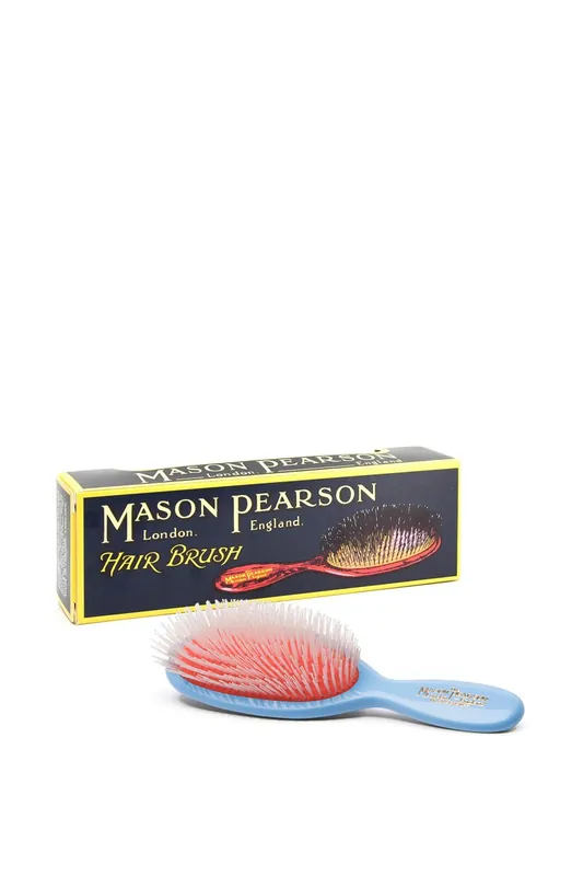 Pocket Nylon Bristle Hair Brush Blue - Mason Pearson