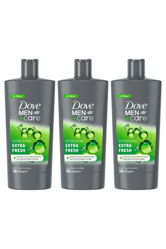 Men+Care 3-in-1 'Body, Face & Hair Wash' 700ml, 3 Pk