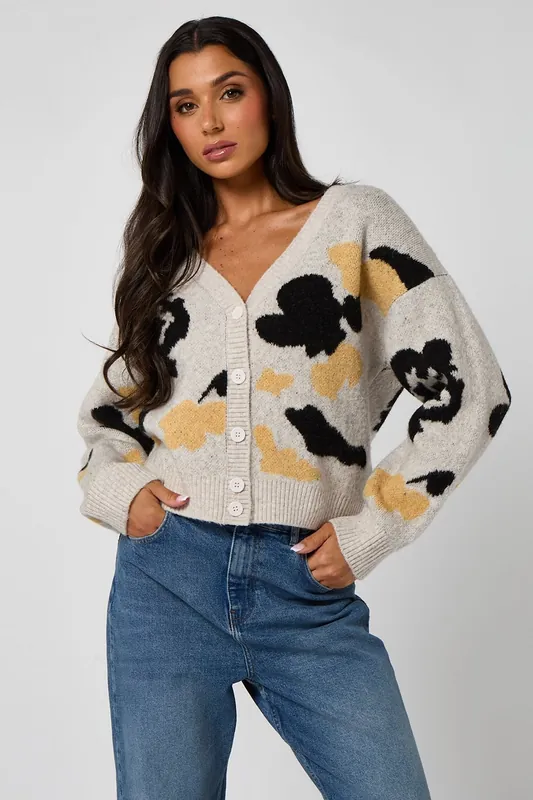 Floral Grey Cardigan - Urban Bliss