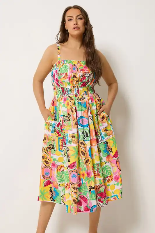 Fruit Print Midi Dress - Yours