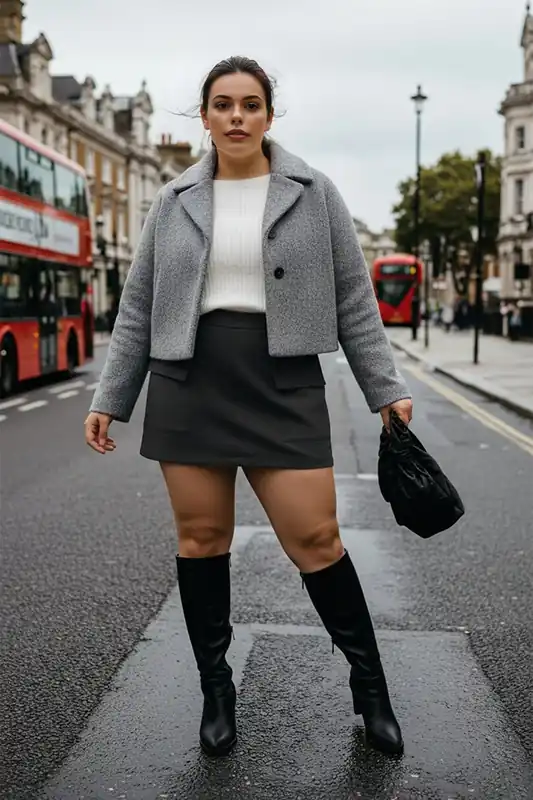 High Waist Mini Skort with Pocket Detail Structured Fit - WOVCOR