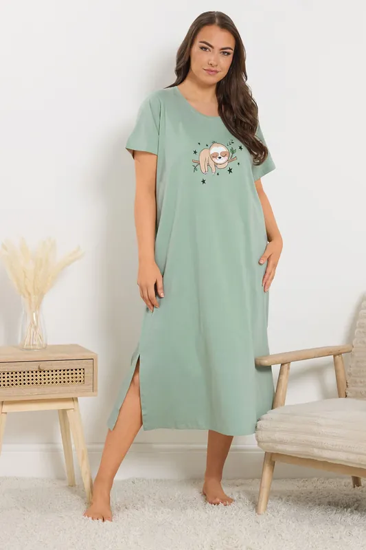 Sloth Print Nightdress - Yours