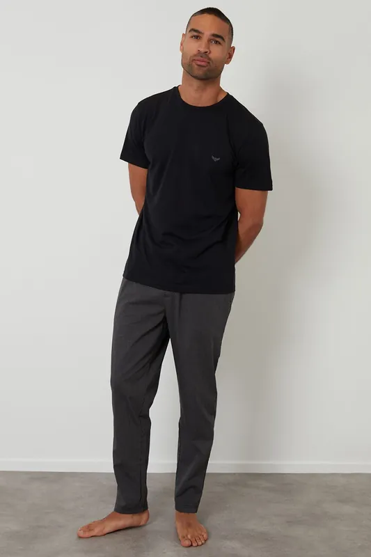 Short Sleeve Stripe Bottom Pyjama Set - Threadbare