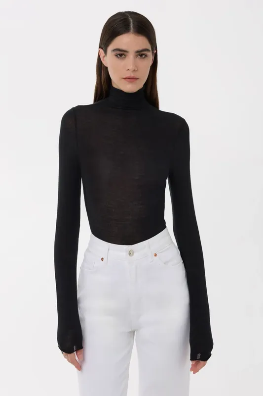Half Turtleneck Basic Top - Hiccup