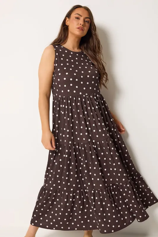 Polka Dot Tiered Maxi Dress - Yours
