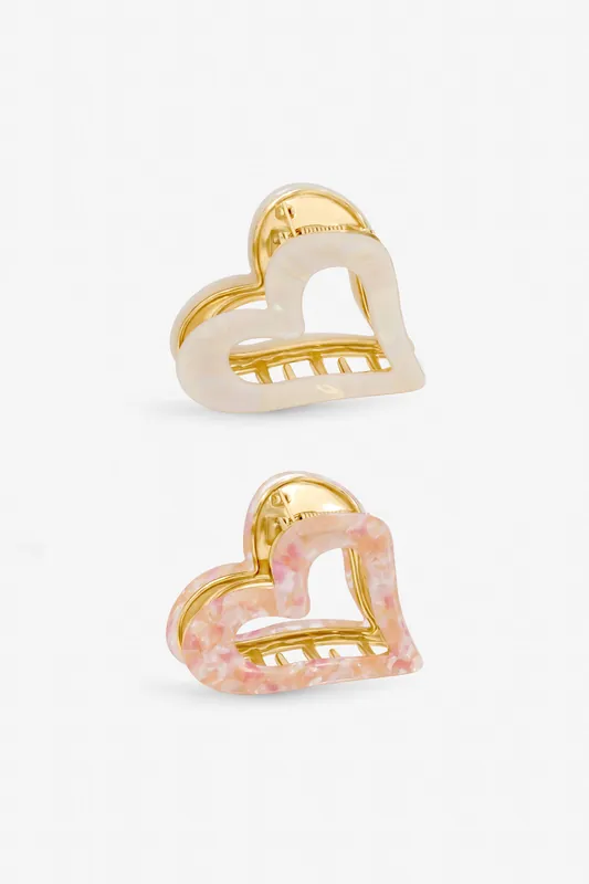 Heart Claw Clips - Pack of 2