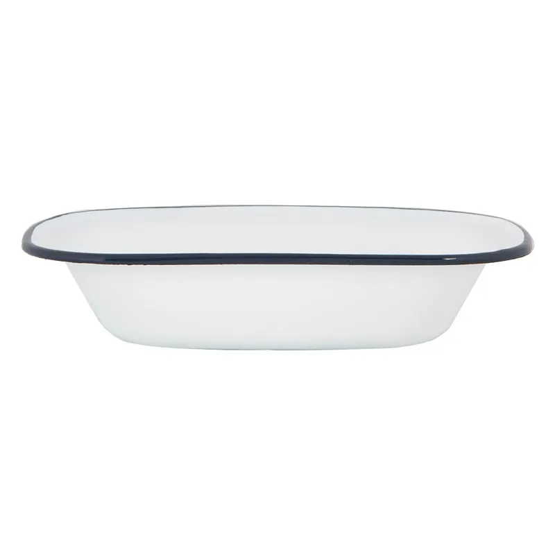 White Enamel Pie Dish 25.5cm - Argon Tableware