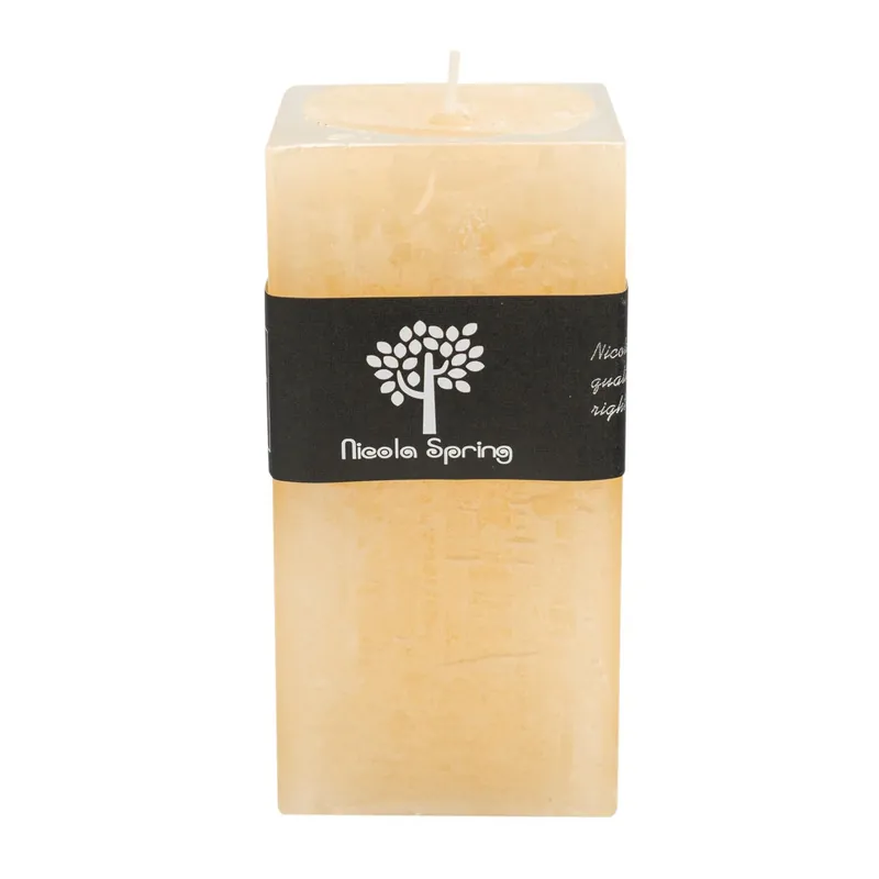 Square Vanilla Pillar Candle - 90 Hours - Cream