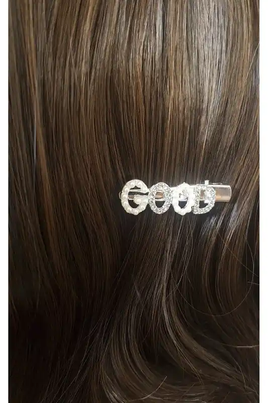 Chelsy Slogan Diamante And Pearl Hair Clip - IKRUSH