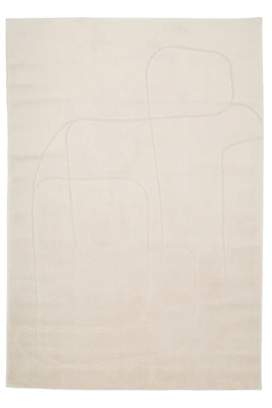 Cream Beige Minimalist Design Plush Pile Area Rug - Kukoon