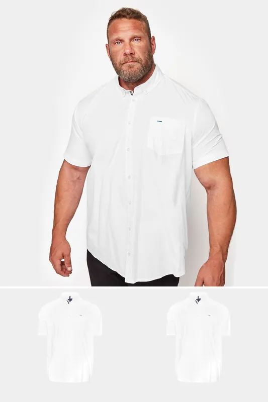 2 Pack Short Sleeve Oxford Shirts - BadRhino