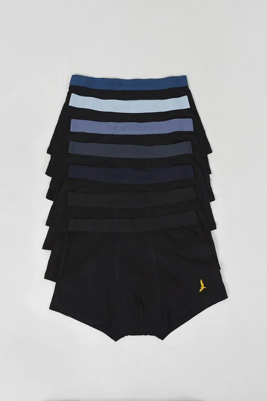 Pack of 7 Boxers with Embroidery Detail - Brave Soul