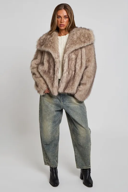 Grey Tipped Faux Jacket - Urban Bliss