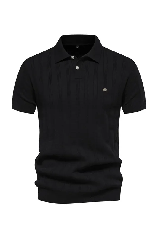 Plain Short Sleeve Polo Shirt - MODISHION