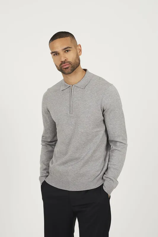 Long Sleeve Knitted Polo - Brave Soul