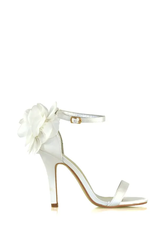 Zola' Strappy Flower Bridal High Stiletto Heels - XY London
