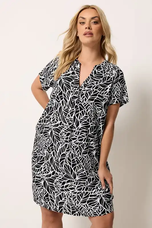 Abstract Leaf Pleat Front Dress - Yours
